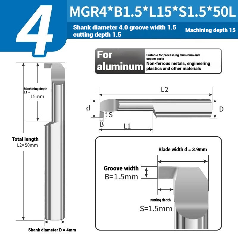 1135-CNC Small Bore Grooving Tool MGR Integral Tungsten Carbide Small Bore Hook Grooving Tool for Steel and Aluminum Internal Grooving Toolholder Shandong Denso Pricision Tools Co.,Ltd.